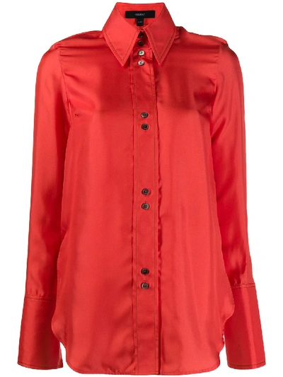 Ellery Silk Oversized Shirt In Red