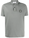 Stone Island Logo Patch Polo Shirt In Grey