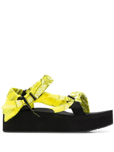 Arizona Love Trekky Platform Sandals In Pastel Yellow Polyester