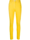 Balmain Contrast-stitching Slim-fit Jeans In Yellow