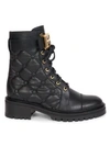BALMAIN Ranger Quilted Leather Combat Boots