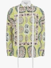Jw Anderson Mystic Paisley Printed Pop Over Long Sleeve Shirt In Green