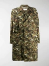 Random Identities Camouflage-print Single-breasted Coat In Green