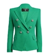 Balmain Cotton Double-breasted Blazer In Green