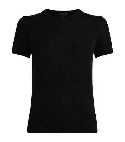 Theory Cashmere Tolleree Short Sleeve Sweater In Black