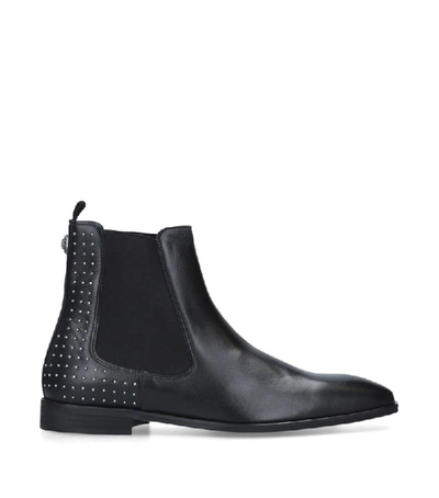 Kurt Geiger Freddie Studded Leather Chelsea Boots In Black Leather