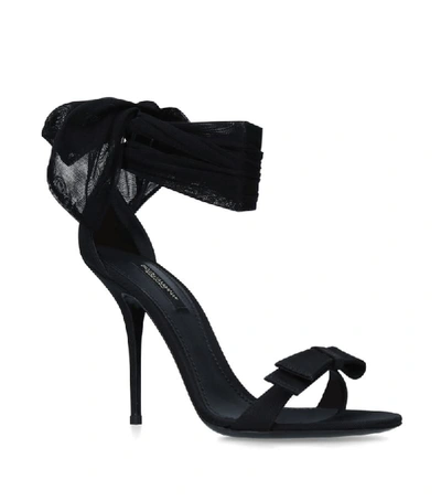 Dolce & Gabbana Bow-detail 105mm Grosgrain Sandals In Black