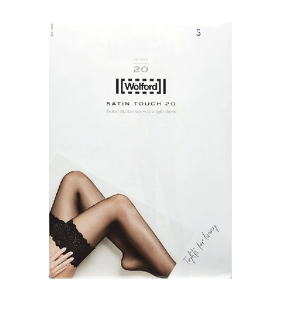 Wolford Satin Touch 20 Stay Up Stockings In Gobi