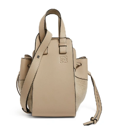 Loewe Small Hammock Drawstring Leather Bag In Neutral