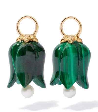 Annoushka 18ct Gold Malachite And Pearl Tulip Earring Drops