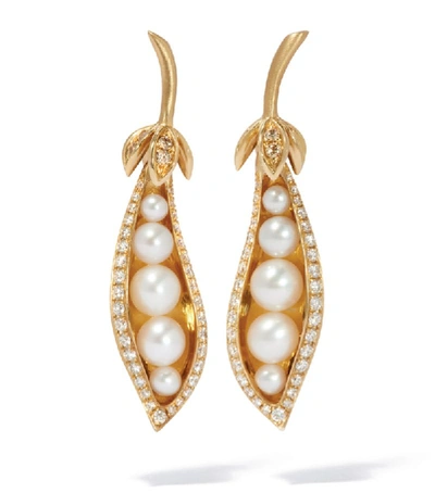 Annoushka Myth Gd Pearl Diam Earrings