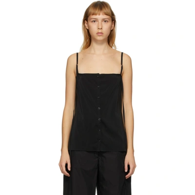 Lemaire Buttoned Silk-blend Cami Top In 999 Black