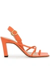 Wandler Elza Leather Slingback Sandals In Orange