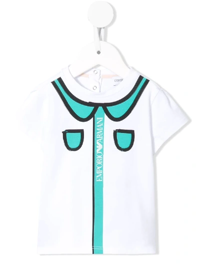 Emporio Armani Babies' Shirt Print T-shirt In White