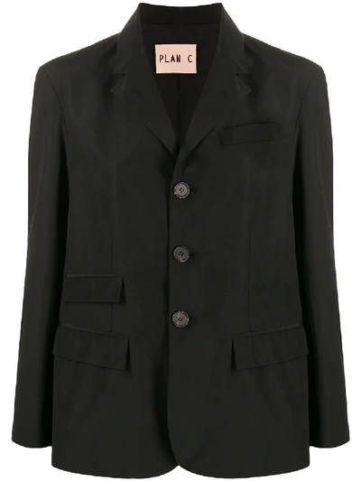 Plan C Boxy Fit Blazer In Black