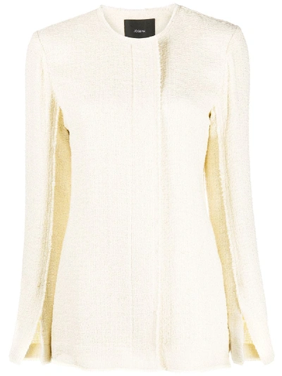Joseph Jerra Frayed Bouclé-tweed Jacket In Cream