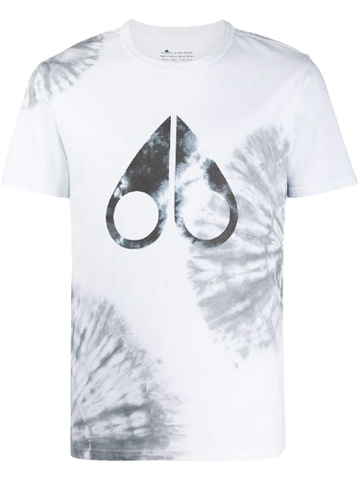 Moose Knuckles Tie-dye Logo Print T-shirt In White