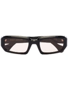 Port Tanger Mektoub Rectangular Sunglasses In Black
