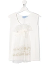 Mi Mi Sol Teen Tulle Bow Tank Top In White