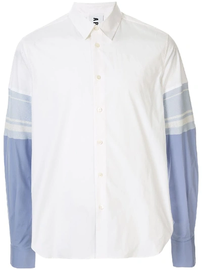 A Personal Note 73 Colour Block Shirt In White