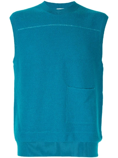 A Personal Note 73 Knitted Waistcoat In Blue