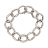 SHERYL LOWE STERLING SILVER CURB CHAIN WITH DIAMOND LINK BRACELET