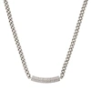 SHERYL LOWE STERLING SILVER CURB CHAIN WITH DIAMOND BAR NECKLACE
