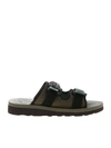 PS BY PAUL SMITH MICAH SANDALS IN ARMY GREEN AND BLACK