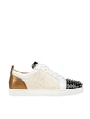 CHRISTIAN LOUBOUTIN LOUIS JUNIOR SPIKES ORLATO STUDDED SNEAKERS IN BEI,1200296CMA3