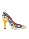 MOSCHINO MAJOLICA PRINT PUMPS IN ICE COLOR