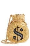 Judith Leiber Money Bags Crystal Embellished Clutch In Champagne Aurum Multi