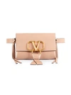 VALENTINO GARAVANI LOGO PEBBLED LEATHER WAIST BAG,0400012516091