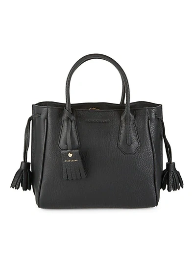 Longchamp Small Penelope Leather Satchel In Black
