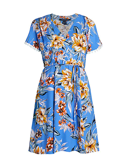 french connection floral wrap dress