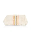 ANTONELLO TEDDE COTTON VERTICAL STRIPED CLUTCH,0400012627462