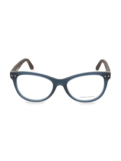 Bottega Veneta 50mm Cat Eye Optical Glasses In Blue