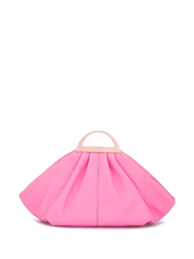 The Volon Gabi Pleated Clutch Bag In Pink