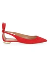 AQUAZZURA Bow Tie Cutout Suede Ballet Flats