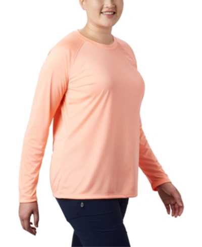 Columbia Plus Size Pfg Tidal Tee Ii Omni-shade T-shirt In Tiki Pink