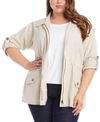 KAREN KANE PLUS SIZE ROLL-TAB CARGO JACKET