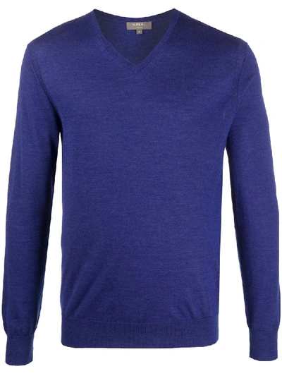 N•peal The Conduit Fg V-neck Jumper In Blue