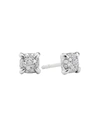 David Yurman 18k White Gold Precious Chatelaine Diamond Cluster Stud Earrings