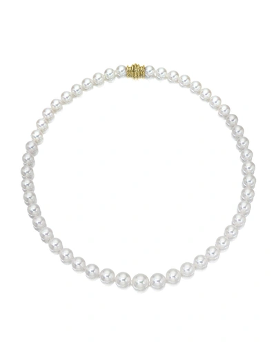 Assael Akoya 26" Akoya Cultured 8mm Pearl Necklace With Yellow Gold Clasp