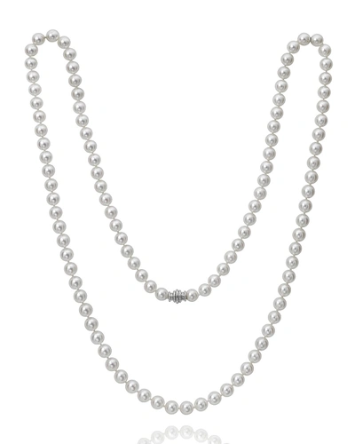 Assael Akoya 18" Akoya Cultured 8mm Pearl Necklace With White Gold Clasp