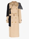 TIGER IN THE RAIN TIGER IN THE RAIN WOMENS NEUTRALS REWORKED BURBERRY CONTRAST PANEL TRENCH COAT,TR07200215150818