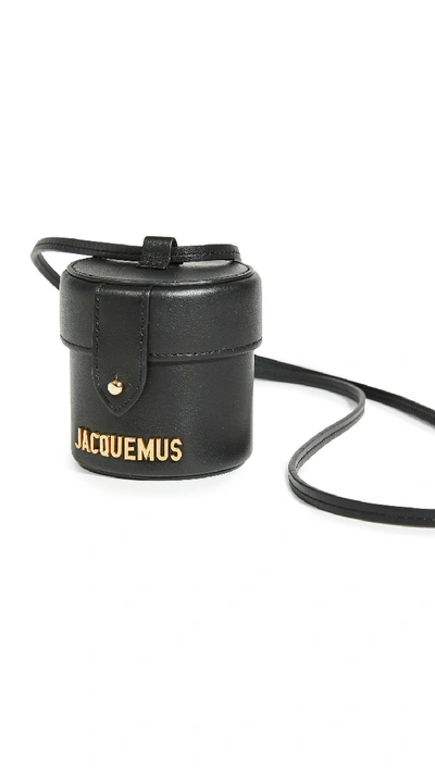 Jacquemus Le Vanity Mini Leather Shoulder Bag In Black