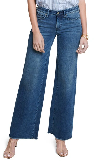 Nydj Teresa Fray Hem Wide Leg Jeans In Bluewell