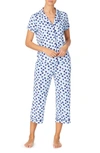 Kate Spade Crop Pajamas In Daisy Dot