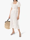 SLEEPER WHITE BRIGITTE FLORAL LINEN MIDI DRESS,SS1812LD15364419