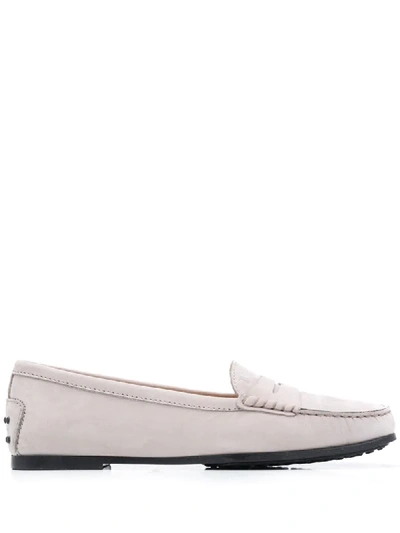 Tod's City Gommino Driving Shoes In Grey